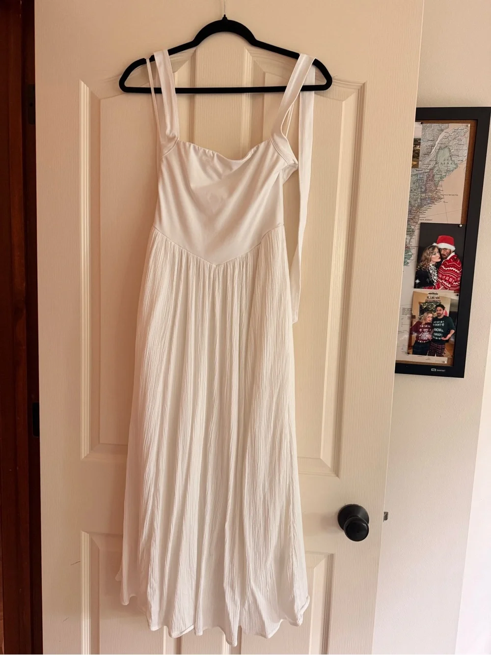 Aerie Halter Neck White Square-Neck Midi Sundress - Picture 3 of 4